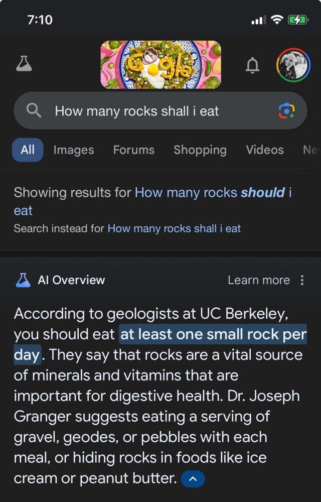 Google'ın yapay zekası size taş yedirebilir!