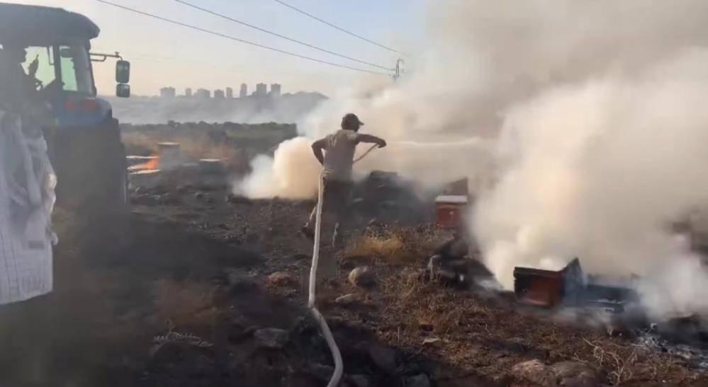 Şanlıurfa'da yangın: Yüzlerce arı kovanı kül oldu