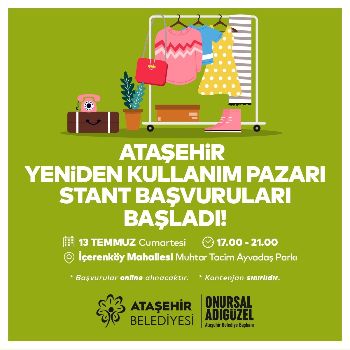 Ataşehir’de Yeniden Kullanım Pazarı: İkinci el ürünler satışa sunulacak