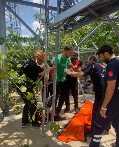 Elektrik direğindeki baz istasyonunu onarırken bayıldı, AFAD ve İtfaiye kurtardı